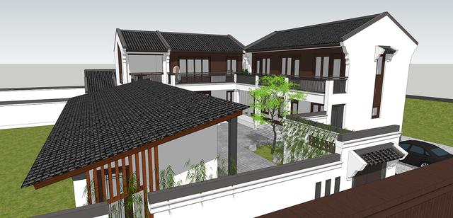 新中式民俗別墅設(shè)計(jì)圖，可用于民宿，也可商用。