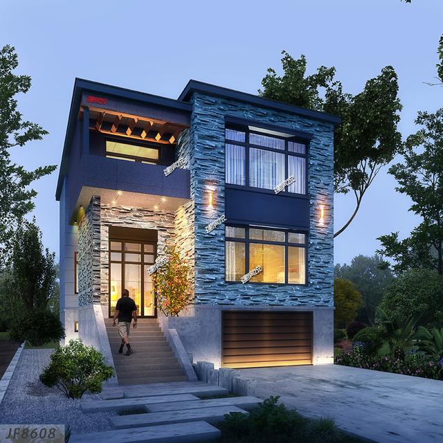 小占地別墅設(shè)計(jì)圖，外觀時(shí)尚新潮，還有地下車庫(kù)哦！