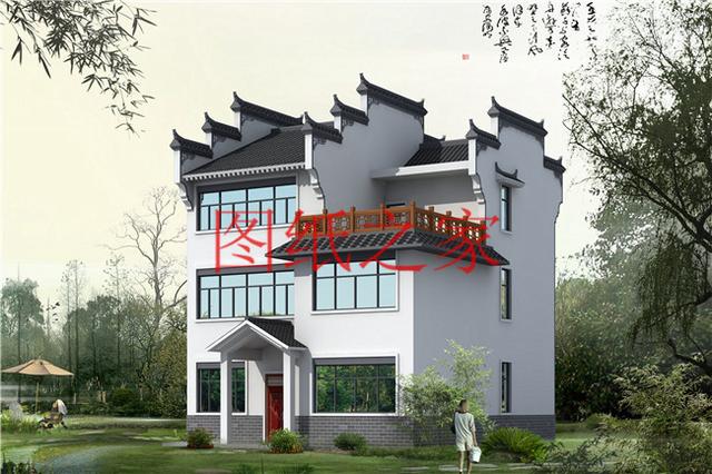 多臥室的三層別墅設(shè)計圖，適合大家族，五世同堂也住得下。