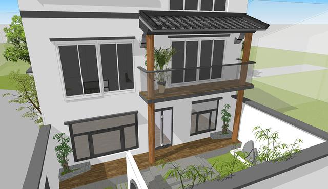 新中式別墅設(shè)計(jì)圖，三層鄉(xiāng)村復(fù)古別墅。