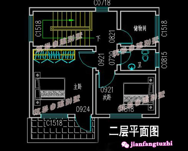簡約舒適二層平屋頂別墅設(shè)計(jì)圖，造型簡約不繁瑣，提高生活品味。