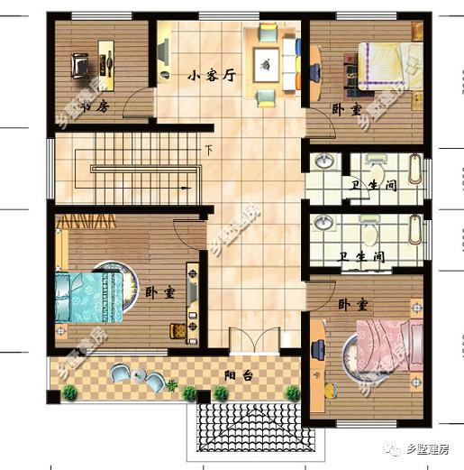 11X12米農(nóng)村自建房，設(shè)計親民，麻雀雖小，五臟俱全。
