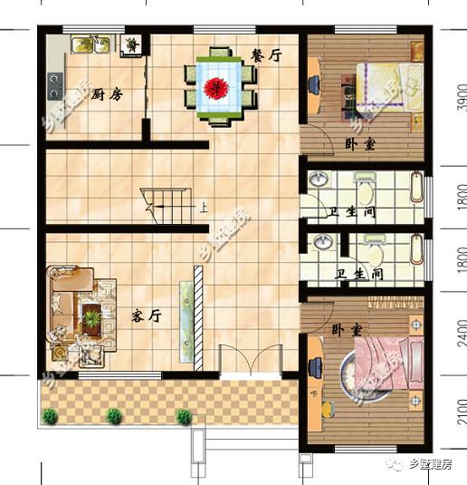 11X12米農(nóng)村自建房，設(shè)計親民，麻雀雖小，五臟俱全。