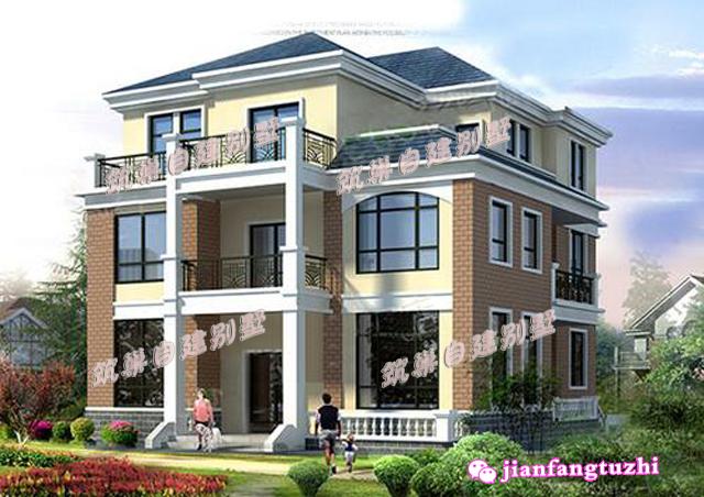 150㎡新農(nóng)村三層帶露臺(tái)別墅設(shè)計(jì)圖，歡迎選購。