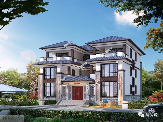 新型中式別墅設(shè)計圖，室內(nèi)布局超贊，外觀獨特亮眼。