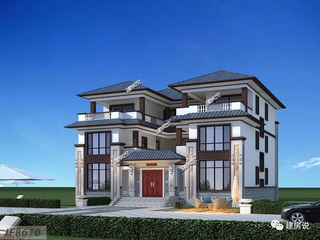 新型中式別墅設(shè)計圖，室內(nèi)布局超贊，外觀獨特亮眼。