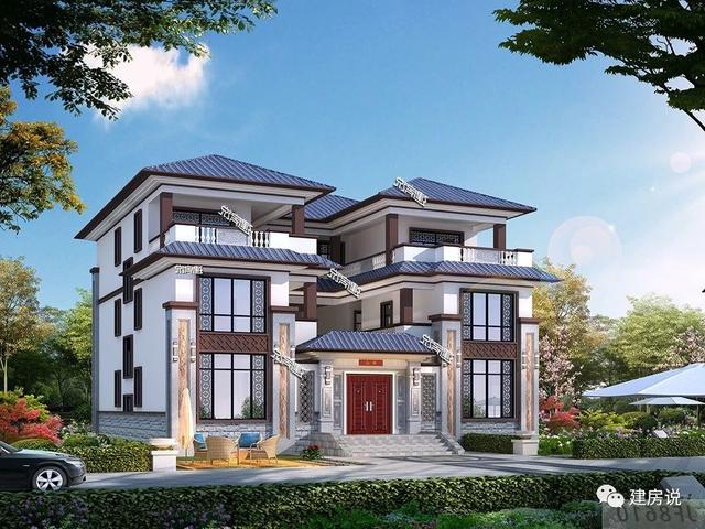 新型中式別墅設(shè)計圖，室內(nèi)布局超贊，外觀獨特亮眼。