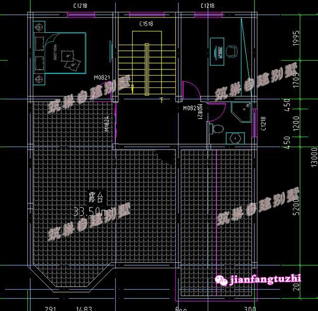 實用四層農(nóng)村別墅設計圖，10x13米2廳9臥，空間利用高。