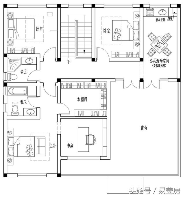 北京43萬歐式別墅設(shè)計圖，景觀院墻超大露臺，引得鄉(xiāng)親參觀！
