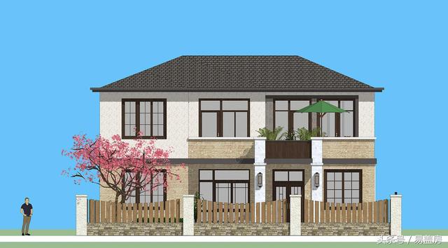 北京43萬歐式別墅設(shè)計圖，景觀院墻超大露臺，引得鄉(xiāng)親參觀！