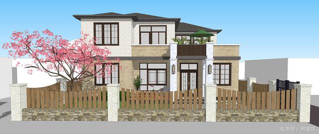 北京43萬歐式別墅設(shè)計圖，景觀院墻超大露臺，引得鄉(xiāng)親參觀！