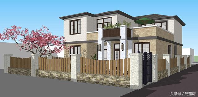 北京43萬歐式別墅設(shè)計圖，景觀院墻超大露臺，引得鄉(xiāng)親參觀！