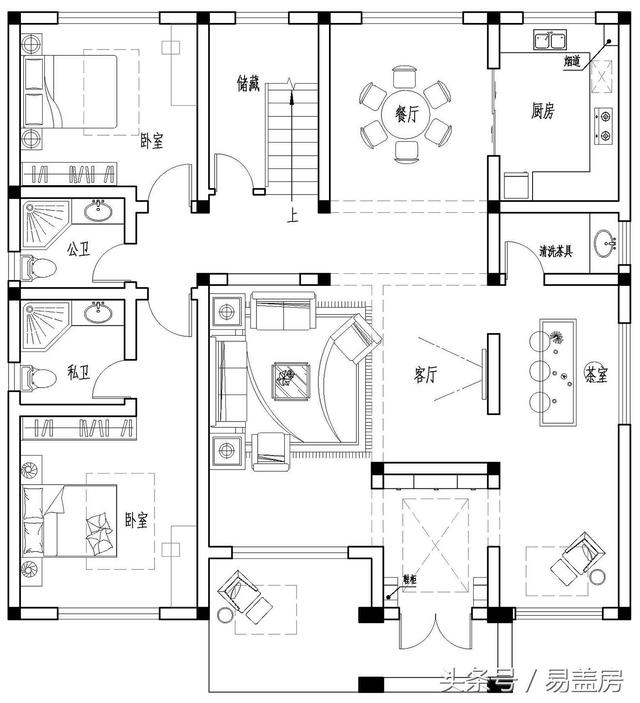 北京43萬歐式別墅設(shè)計圖，景觀院墻超大露臺，引得鄉(xiāng)親參觀！