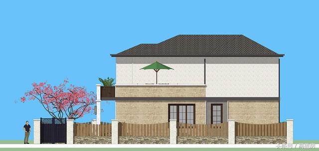 北京43萬歐式別墅設(shè)計圖，景觀院墻超大露臺，引得鄉(xiāng)親參觀！