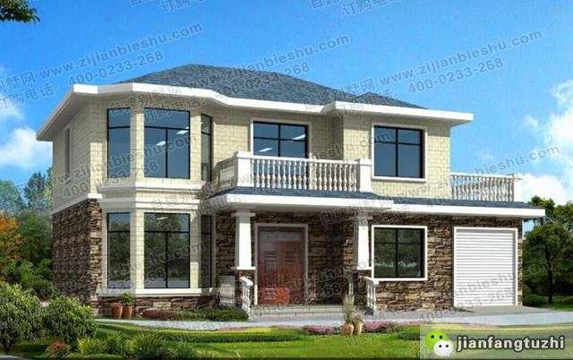 歐式田園風格農(nóng)村二層自建房，主體25萬，150平米4廳5臥帶車庫。