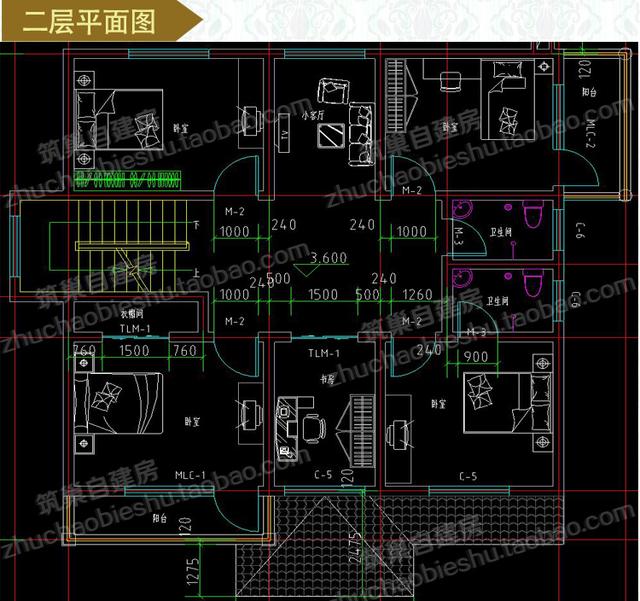 5款帶觀景涼亭三層別墅設計圖，造價40W以內(nèi)。值得參考。
