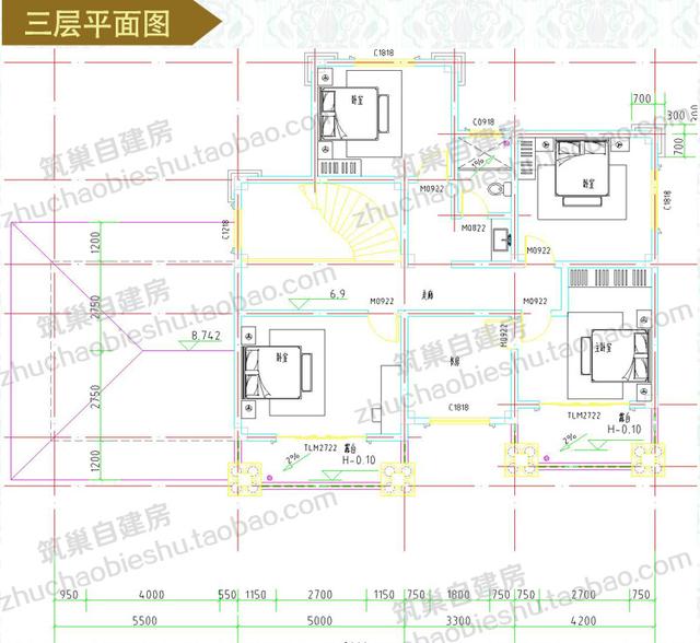 5款帶觀景涼亭三層別墅設計圖，造價40W以內(nèi)。值得參考。