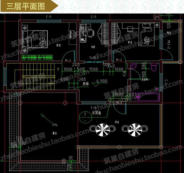 5款帶觀景涼亭三層別墅設計圖，造價40W以內(nèi)。值得參考。