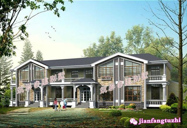 大開間二層半三層雙拼別墅設(shè)計(jì)圖，豪華兼實(shí)用。