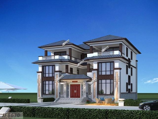 新中式別墅設(shè)計圖，彰顯家業(yè)，愿您人丁興旺！