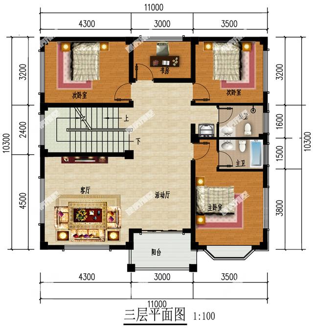 11x10.3四層別墅設(shè)計圖，占地118平，歡迎參考！