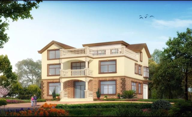 歐式風格別墅設計圖 ，造價低廉，經濟實用型別墅。