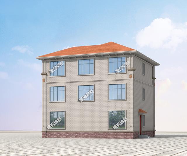 三層別墅設(shè)計(jì)圖，主屋不設(shè)餐廳廚房，讓您遠(yuǎn)離油煙。