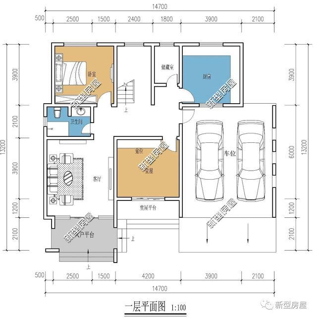 3套帶車(chē)庫(kù)露臺(tái)的別墅設(shè)計(jì)圖，實(shí)拍圖太美第2套30W就能建
