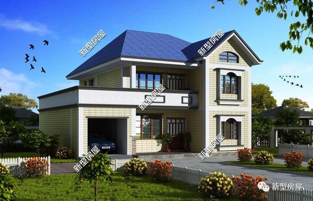 3套帶車(chē)庫(kù)露臺(tái)的別墅設(shè)計(jì)圖，實(shí)拍圖太美第2套30W就能建