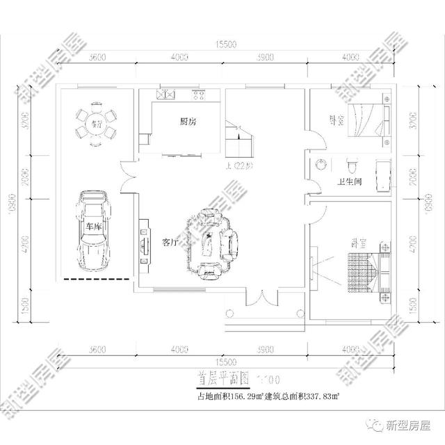 3套帶車(chē)庫(kù)露臺(tái)的別墅設(shè)計(jì)圖，實(shí)拍圖太美第2套30W就能建