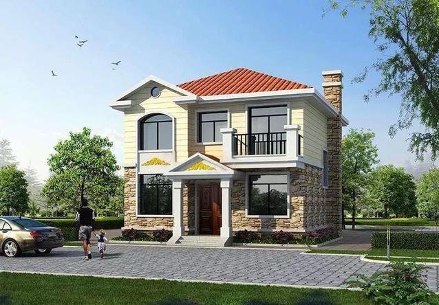 兩層小戶型別墅設(shè)計圖，五室兩廳功能齊全。