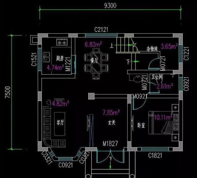 兩層小戶型別墅設(shè)計圖，五室兩廳功能齊全。