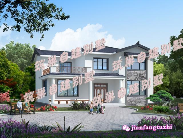 簡歐式二層別墅設(shè)計圖，簡約實用，造價低廉。