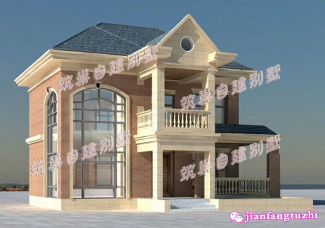 簡歐式二層別墅設(shè)計圖，簡約實用，造價低廉。