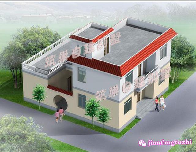 簡歐式二層別墅設(shè)計圖，簡約實用，造價低廉。