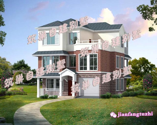 10x11米大方三層別墅設(shè)計(jì)圖，帶露臺(tái),造價(jià)只要25W！