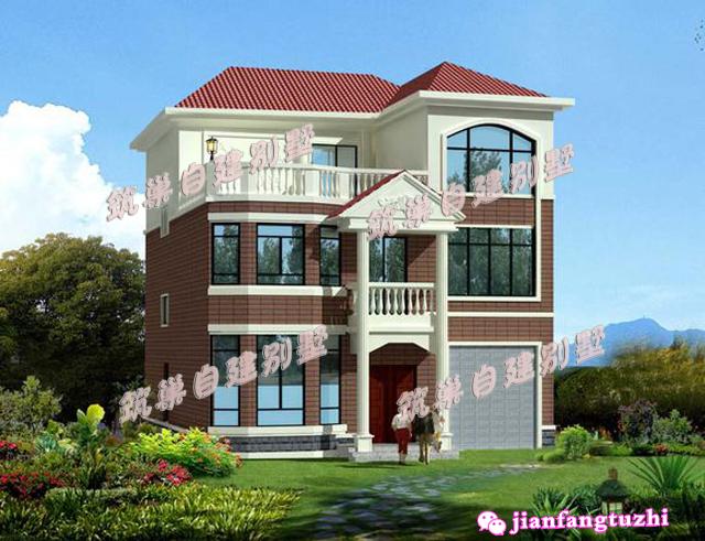 10x11米大方三層別墅設(shè)計(jì)圖，帶露臺(tái),造價(jià)只要25W！