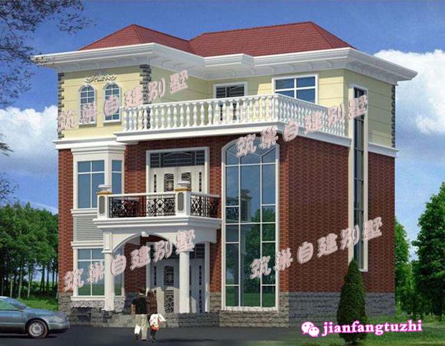 10x11米大方三層別墅設(shè)計(jì)圖，帶露臺(tái),造價(jià)只要25W！