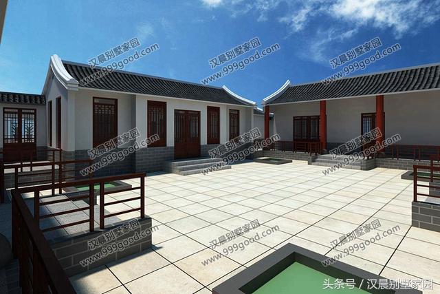 農(nóng)村四合院別墅設(shè)計(jì)圖，古香古氣，典雅而不失新穎。