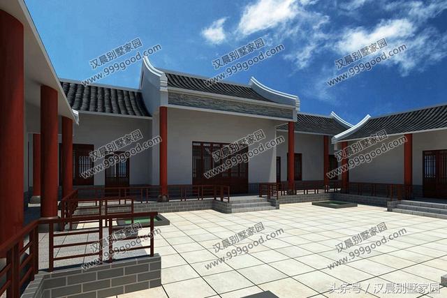 農(nóng)村四合院別墅設(shè)計(jì)圖，古香古氣，典雅而不失新穎。