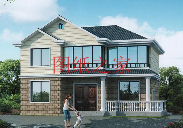 130平的二層別墅設(shè)計(jì)圖，外觀精美布局實(shí)用，造價(jià)只要30W。