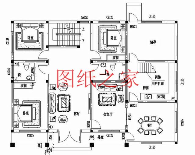 寬敞明亮的二層別墅設(shè)計圖，簡約大方、與眾不同！