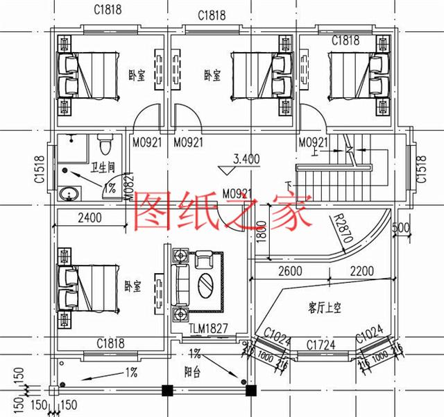 實用型三層別墅設(shè)計圖，130平造價只要三十萬，值得建造。