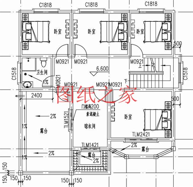 實用型三層別墅設(shè)計圖，130平造價只要三十萬，值得建造。
