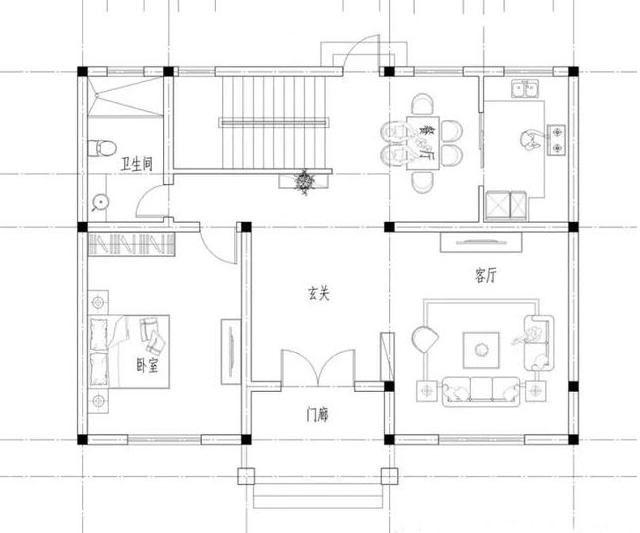 小巧別墅設計圖，五室三廳功能齊全，占地110平米。