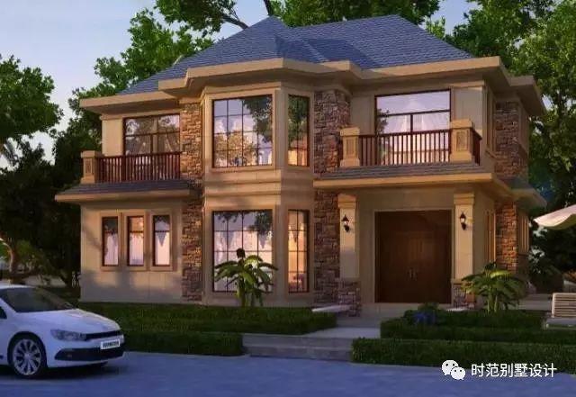 兩層歐式小戶型別墅設(shè)計圖，挑高客廳+衣帽間，高端上檔次。