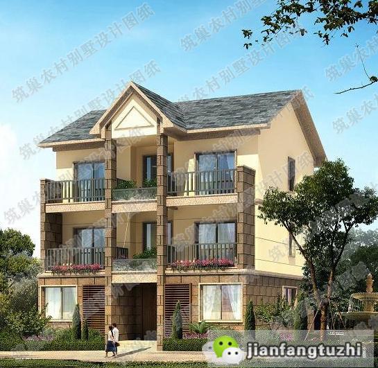 5款二三層別墅設(shè)計(jì)圖，占地小，造價(jià)20萬左右。