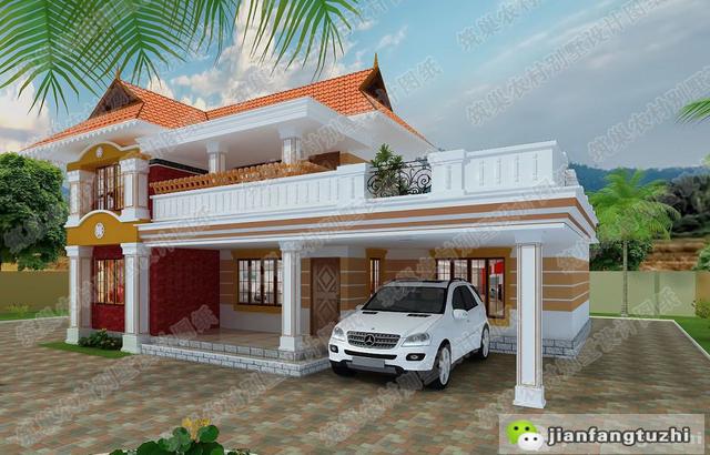 5款二三層別墅設(shè)計(jì)圖，占地小，造價(jià)20萬左右。