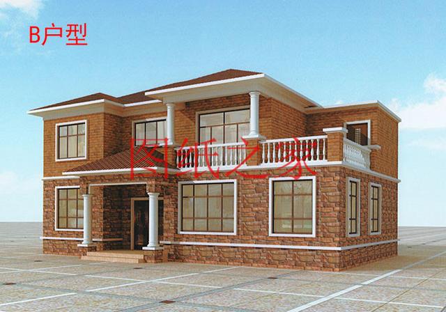 大戶型二層別墅設(shè)計(jì)圖，經(jīng)濟(jì)實(shí)惠、簡(jiǎn)單大氣，適合大家族居住。