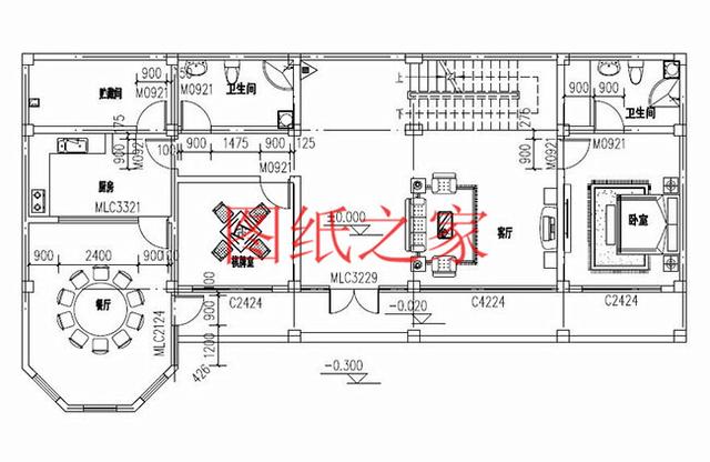 大戶型二層別墅設(shè)計(jì)圖，經(jīng)濟(jì)實(shí)惠、簡(jiǎn)單大氣，適合大家族居住。